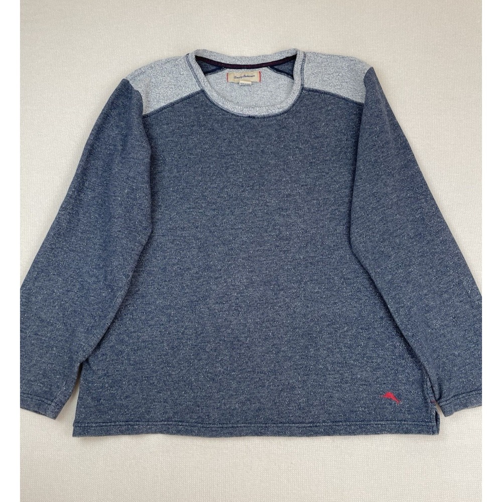 Tommy Bahama Sweatshirt Mens XL Fleece Lightweight Crewneck‎ Preppy Blue Gray